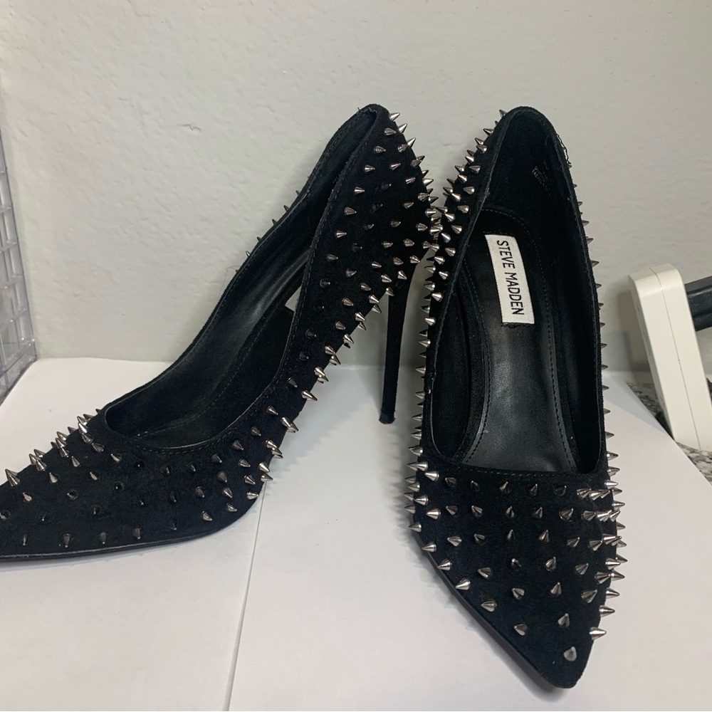 Steve Madden Black Spiked Heels